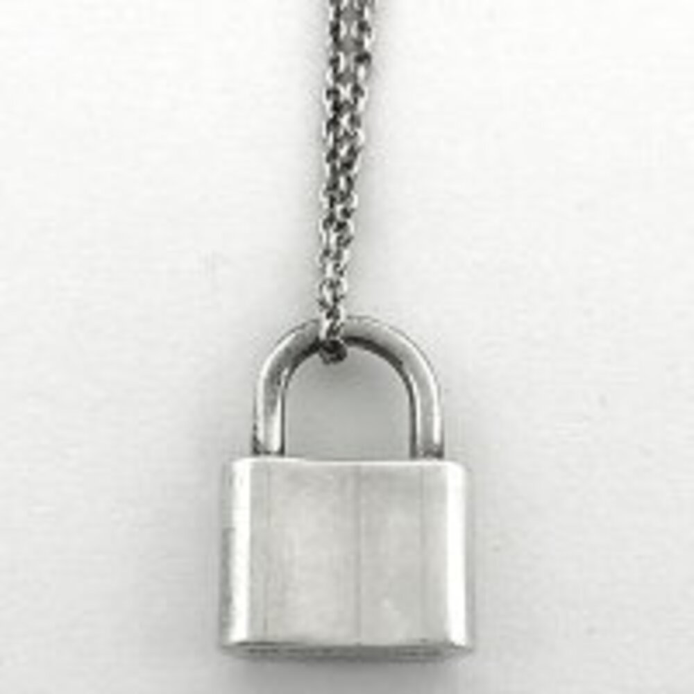 Tiffany Co Padlock Necklace Logo Pendant Sterling Silver - Picture 1 of 4